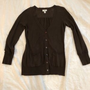 Brown Loft cardigan sweater